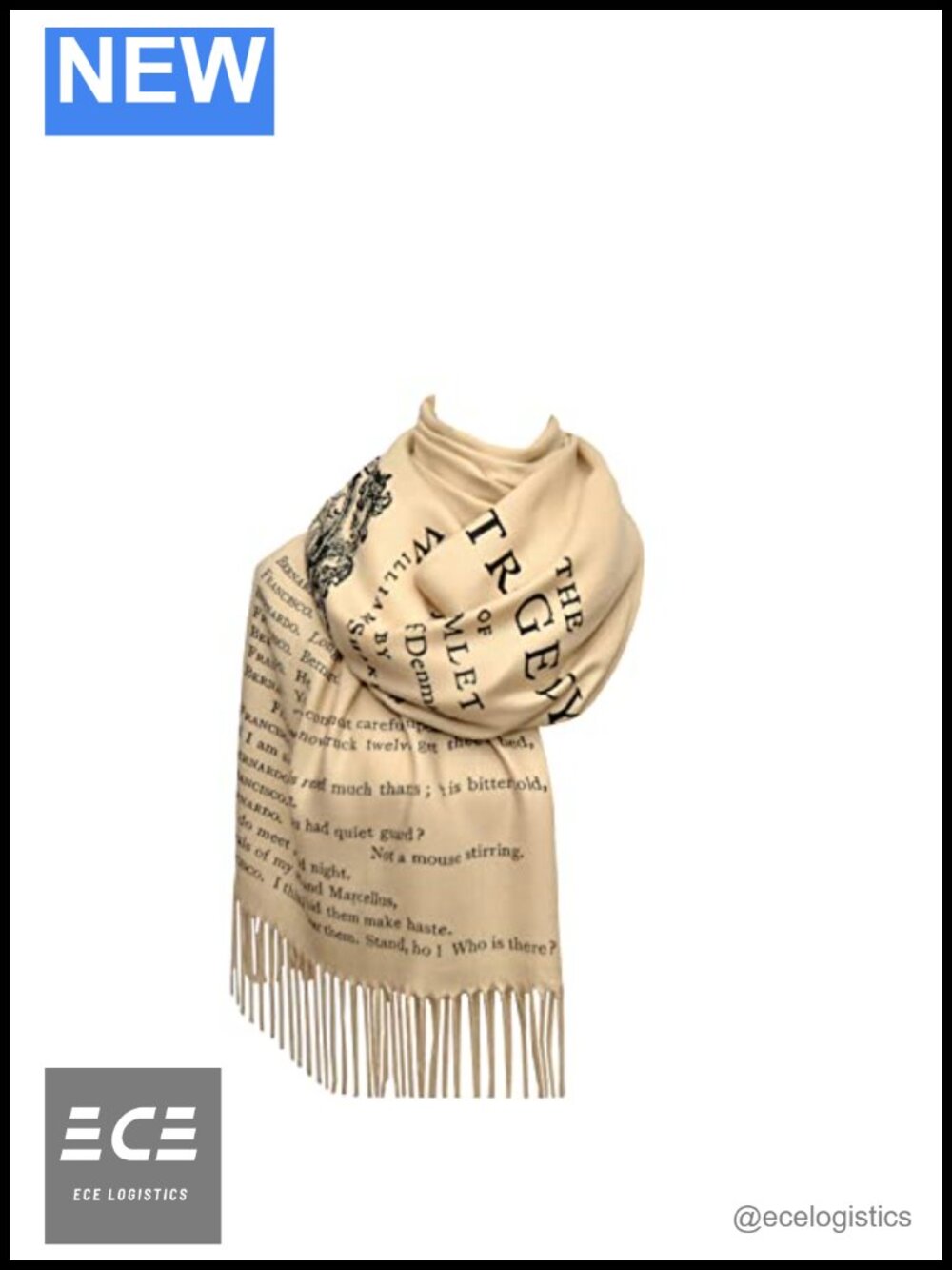 Shakespeare Hamlet Book Page Print Acrylic Scarf Wrap Shawl
